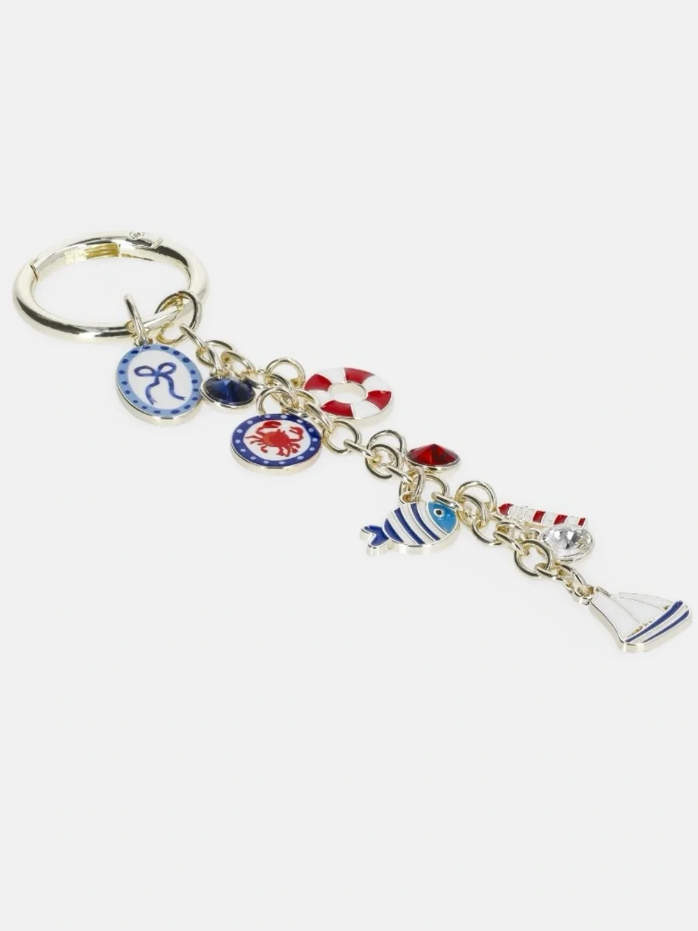 NWT Bag Charm Nautical Charm Keychain with Red, Blue & White Accents